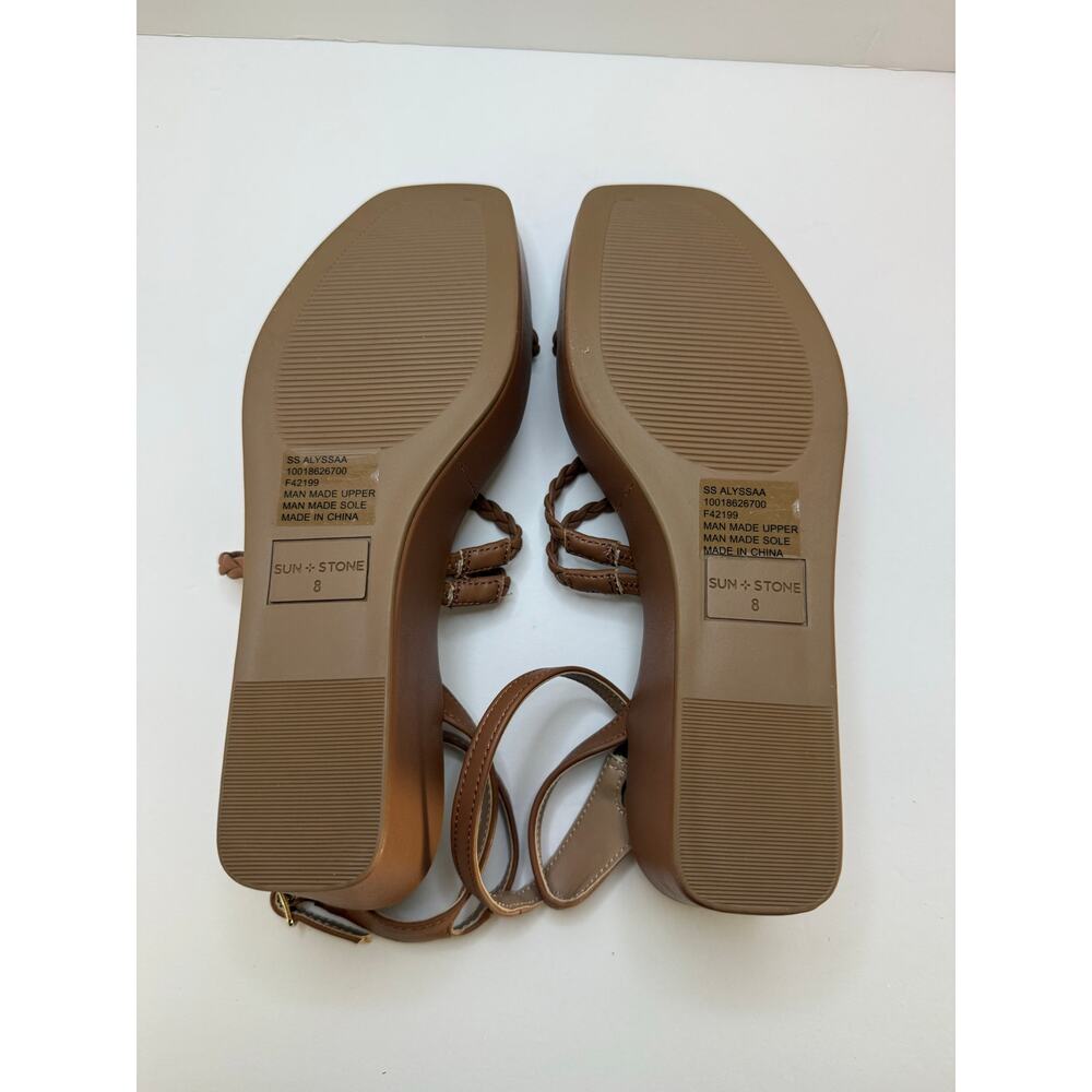 Women's Alyssaa Cinnamon Strappy Platform Wedge Sandals Size 8 - Picture 3 of 4